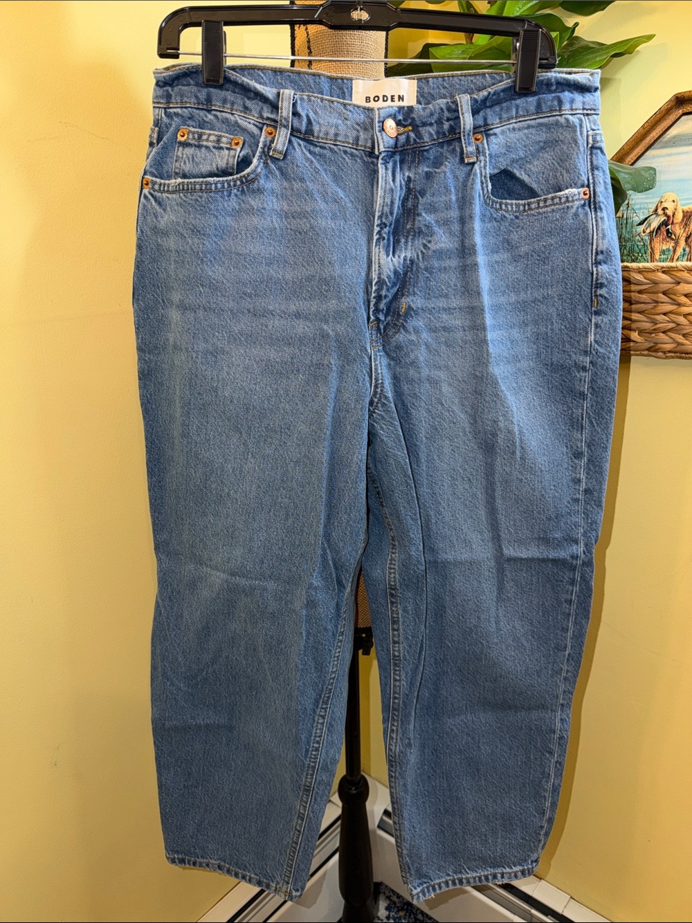 Boden Straight-Leg Crop Women’s Jeans in Medium Blue Denim 30